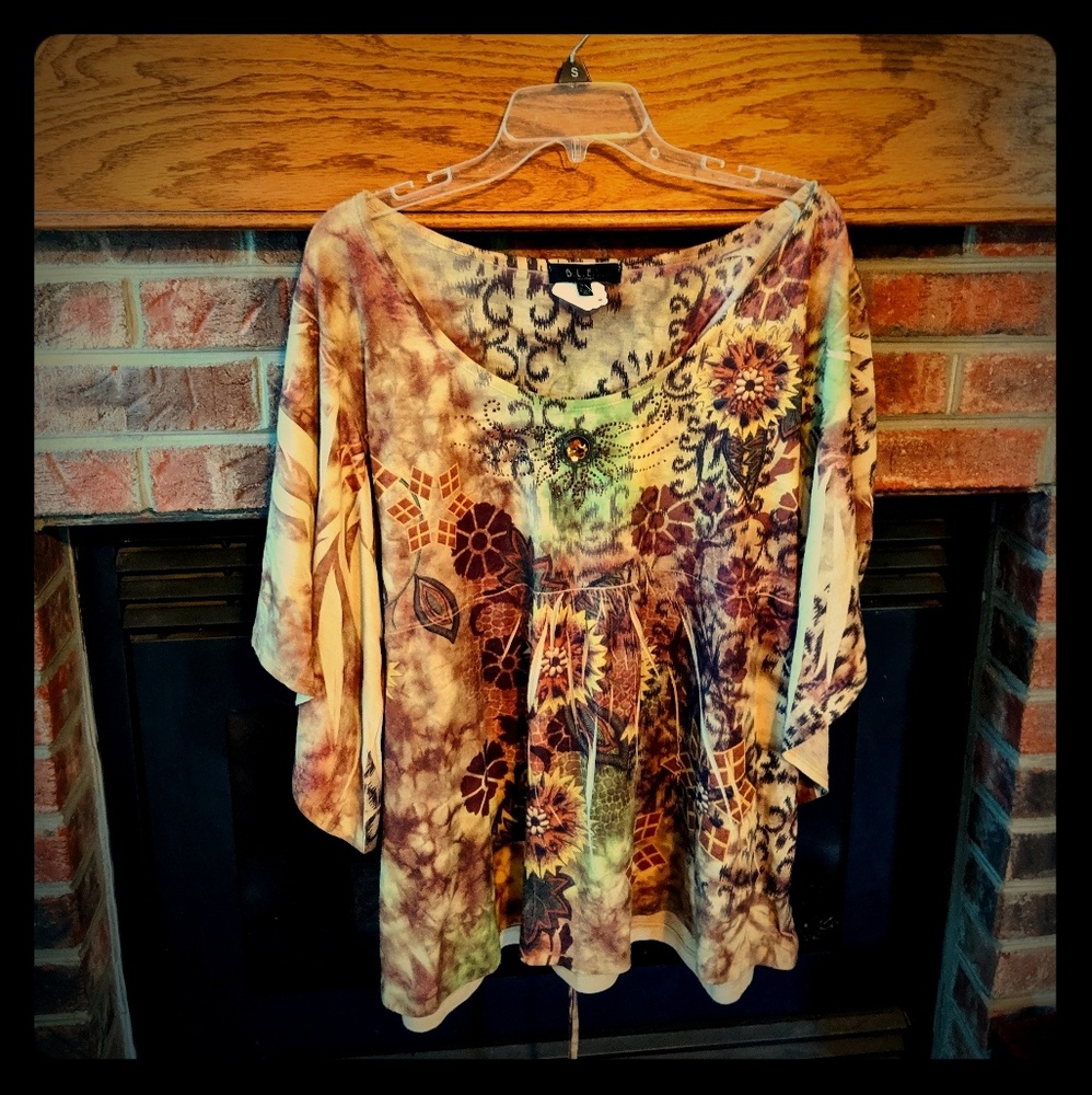 Bleu brand kimono sleeve tie back top size 2X